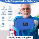 حقيبة سفر ذكية لتبريد الأنسولين مع شاشة عرض رقمية لدرجة الحرارة.