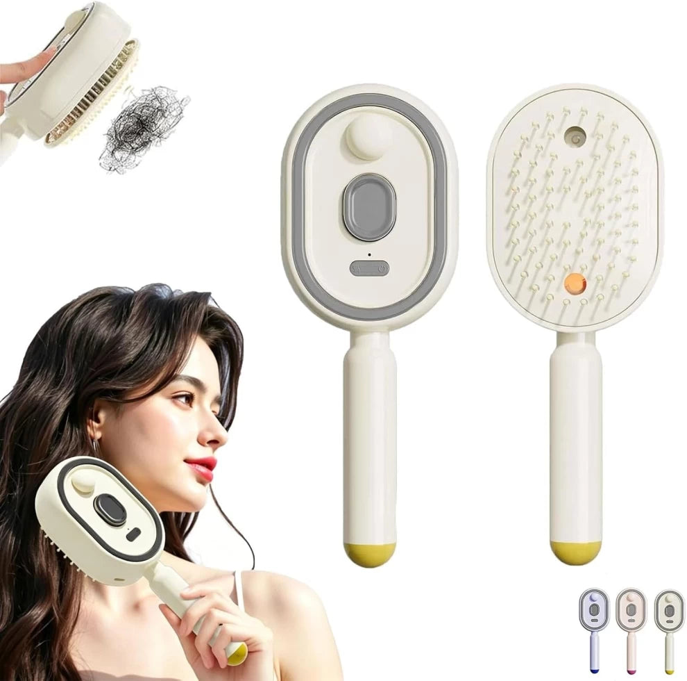 فرشاة شعر 5 في 1 الذكية القابلة للشحن مع رذاذ نانو ومساج لفروة الرأس (5 in 1 Rechargeable Hair Brush with Nano Spray and Scalp Massage)