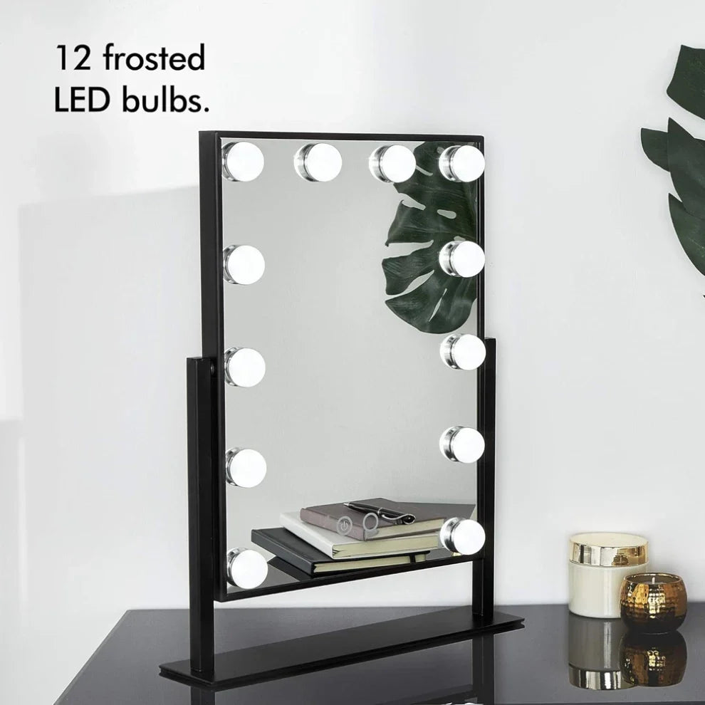 مرآة مكياج بإضاءة LED