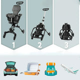عربة أطفال خفيفة الوزن بأربع عجلات وقابلة للطي (Foldable Portable Baby Stroller)