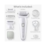 ماكينة إزالة الشعر براون سيلك ابيل 9 مع مجموعة العناية المتكاملة 5 في 1 (Braun Silk-épil 9)