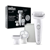 ماكينة إزالة الشعر براون سيلك ابيل 9 مع مجموعة العناية المتكاملة 5 في 1 (Braun Silk-épil 9)