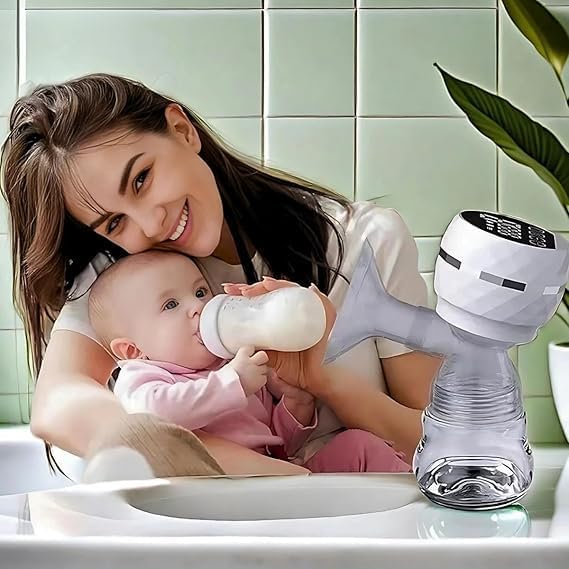 مضخة ثدي كهربائية محمولة بتصميم مريح و9 أوضاع للشفط والتدليك.