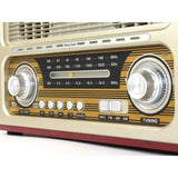راديو Kemai MD-1800BT بتصميم خشبي كلاسيكي، يدعم موجات AM/FM/SW، وراديو DSP ثلاثي الموجات، بالإضافة إلى بلوتوث/USB/SD/TF