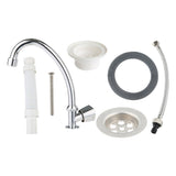 طاولة مع حوض، طاولة تخييم، أبيض، المقاس 61 × 117 × 86 سم