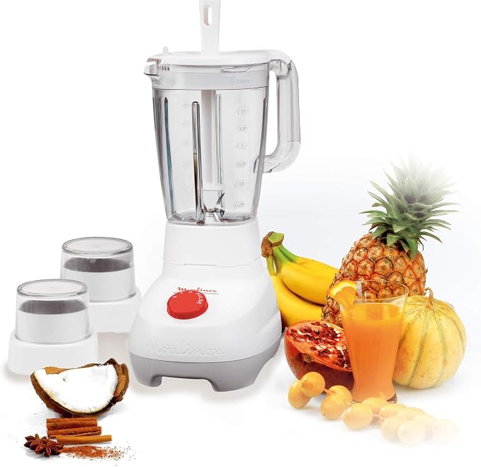 خلاط مولينكس سوبر بلندر ديو 500 واط مع مطحنة ومبشرة (Moulinex Super Blender Duo)