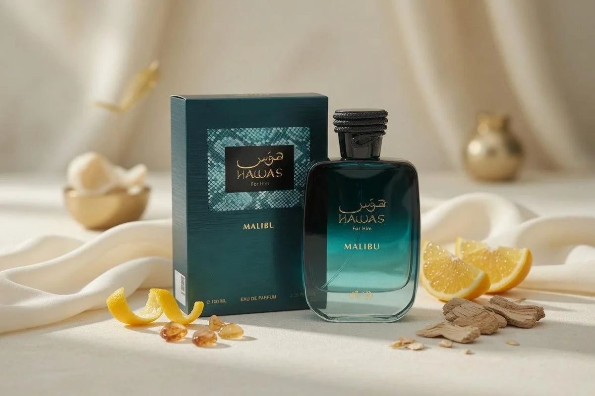 عطر رصاصي Hawas Malibu أو دي بارفان للرجال - 100 مل