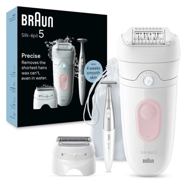 ماكينة ازالة الشعر براون لاسلكية للاستخدام الرطب والجاف Braun Silk Epil 5 Precise Hair Removal Kit