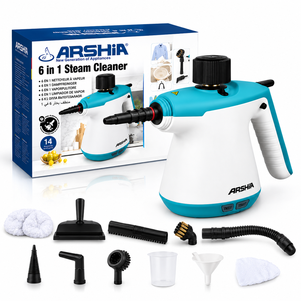 منظف البخار 6 في 1 من أرشيا – AS2507-620