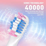 مجموعة فرشاة الأسنان الكهربائية الصوتية لشخصين مع 8 رؤوس من ATMOKO (Sonic Duo HP42A)