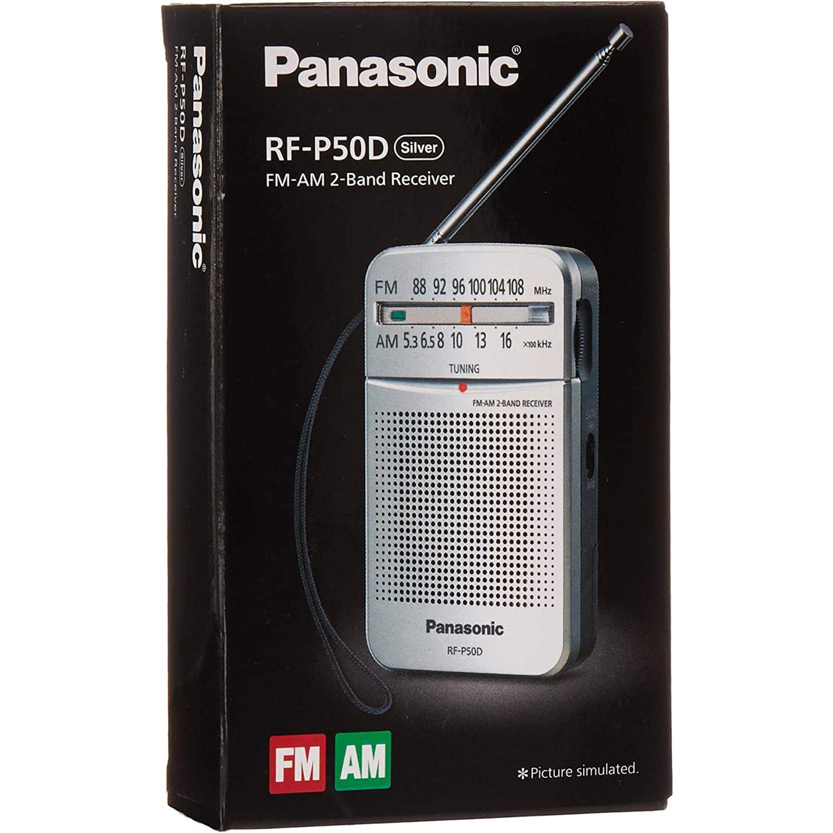 راديو باناسونيك RF-P50 المحمول بتقنية FM - فضي