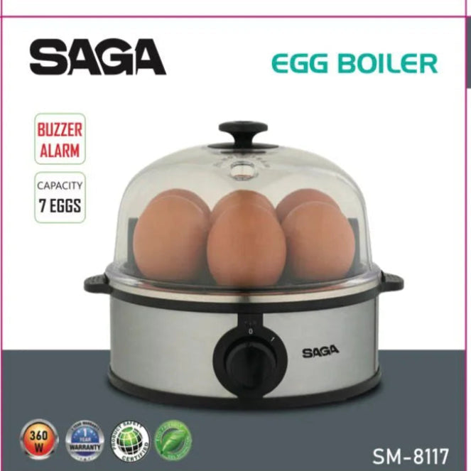 غلاية ومحمصة البيض الكهربائية 360 واط من ساجا (SAGA SM-8117)