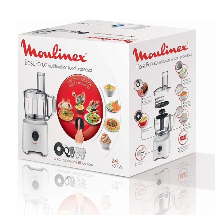 محضر الطعام مولينكس إيزي فورس 800 واط مع 6 ملحقات وأكثر من 25 وظيفة (Moulinex EasyForce Food Processor FP247110)