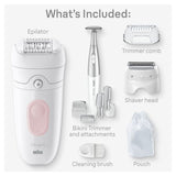 ماكينة ازالة الشعر براون لاسلكية للاستخدام الرطب والجاف Braun Silk Epil 5 Precise Hair Removal Kit