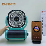 راديو ومروحة جولون RX-F75BTS يعملان بالطاقة الشمسية مع مكبر صوت بلوتوث