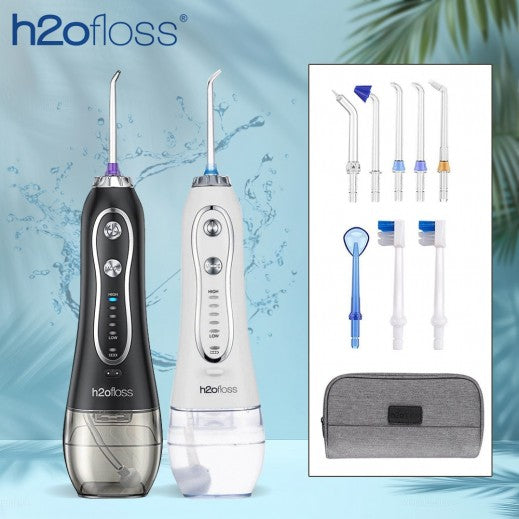 جهاز تنظيف الأسنان المائي اللاسلكي H2ofloss HF-6 سعة 300 مل – باللون الأسود