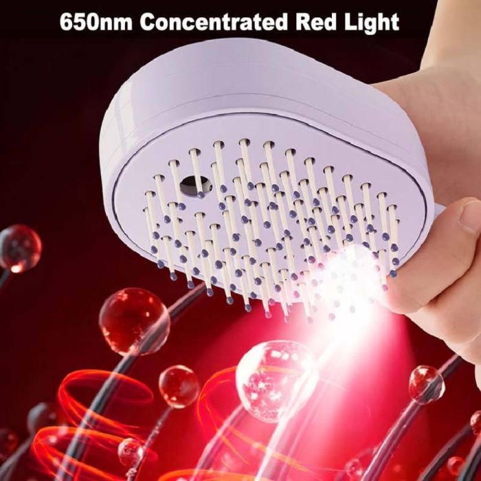 فرشاة شعر 5 في 1 الذكية القابلة للشحن مع رذاذ نانو ومساج لفروة الرأس (5 in 1 Rechargeable Hair Brush with Nano Spray and Scalp Massage)