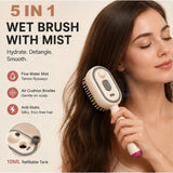فرشاة شعر 5 في 1 الذكية القابلة للشحن مع رذاذ نانو ومساج لفروة الرأس (5 in 1 Rechargeable Hair Brush with Nano Spray and Scalp Massage)