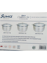 طقم أواني طهي SUMO تركي فاخر 6 قطع - H1706