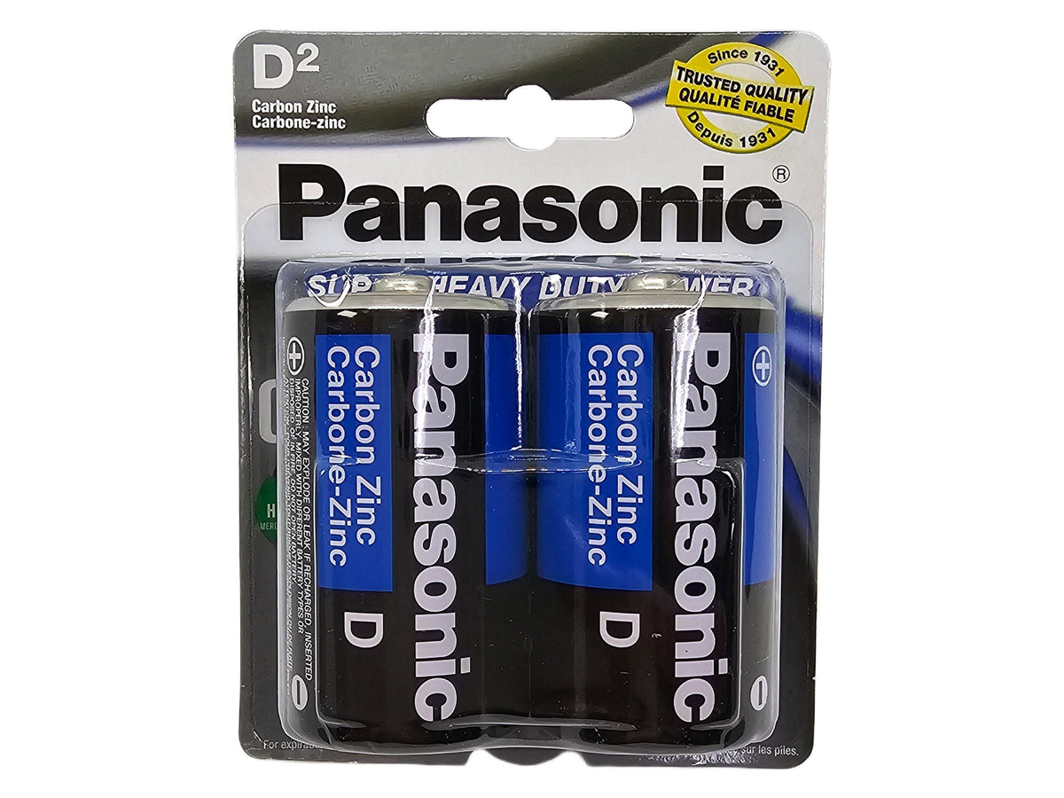 بطارية باناسونيك كربون زنك (Panasonic Carbon Zinc) - حجم D - عبوة قطعتين