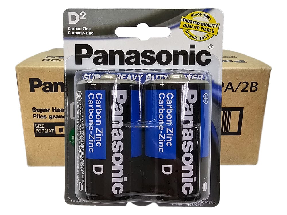 بطارية باناسونيك كربون زنك (Panasonic Carbon Zinc) - حجم D - عبوة قطعتين
