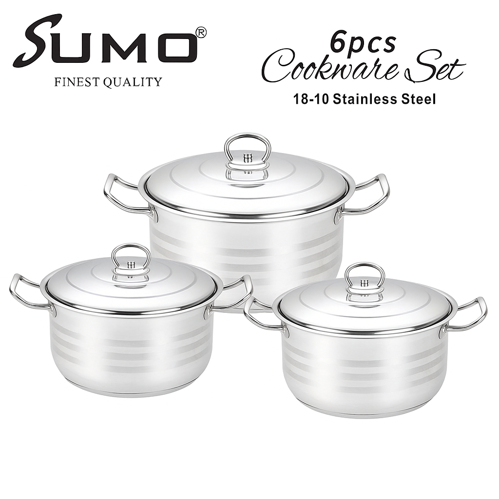 طقم أواني طهي SUMO تركي فاخر 6 قطع - H1706
