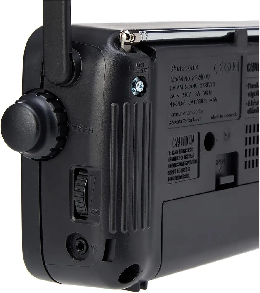 راديو محمول FM/AM مع موالف RF-2400D من باناسونيك، أسود