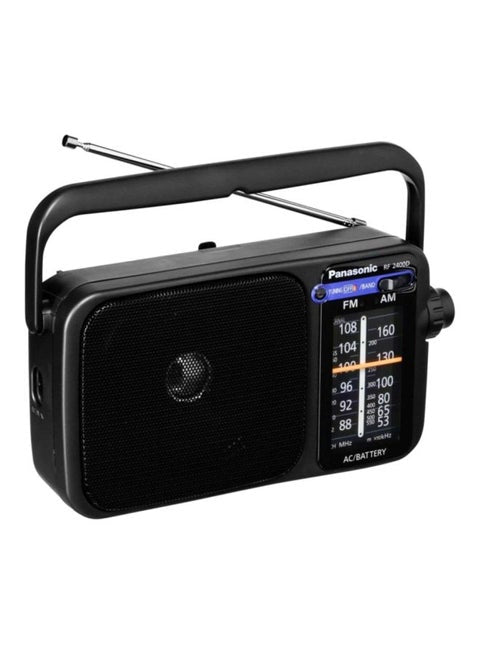 راديو محمول FM/AM مع موالف RF-2400D من باناسونيك، أسود