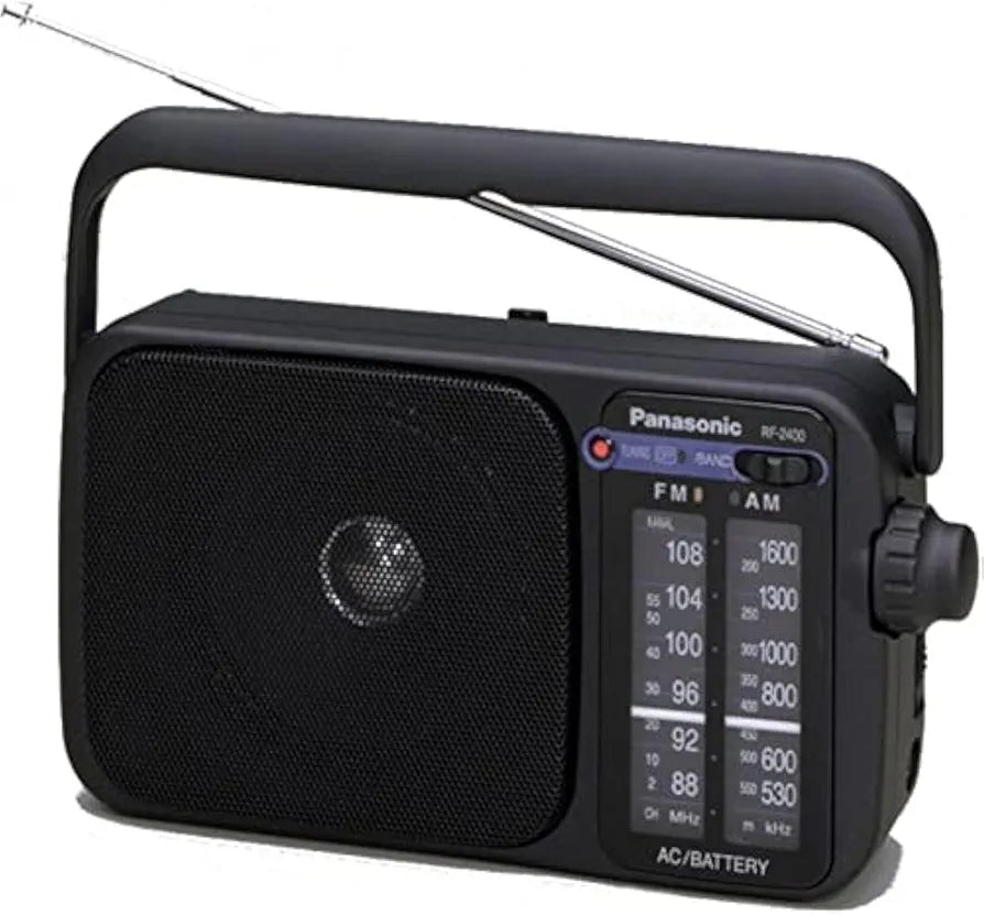 راديو محمول FM/AM مع موالف RF-2400D من باناسونيك، أسود