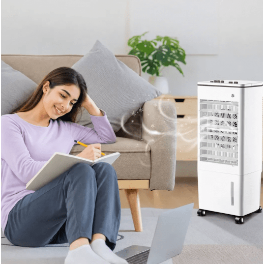 مبرد هواء محمول SAGA SG-138 بسعة 8 لترات، مزود بتبريد تبخيري، ومرطب هواء، و3 سرعات للمروحة