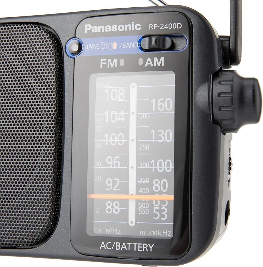 راديو محمول FM/AM مع موالف RF-2400D من باناسونيك، أسود
