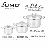 طقم أواني طهي SUMO تركي فاخر 6 قطع - H1706