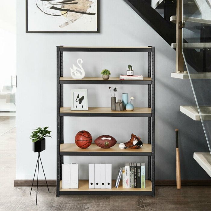 Heavy Duty 5 Layer Shelf 180 x 45 x 90 cm - Black