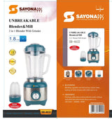 خلاط ومطحنة سايونا Sayona SB-4632 بقوة 600 واط وسعة 1.8 لتر (مع كفالة 6 شهور)