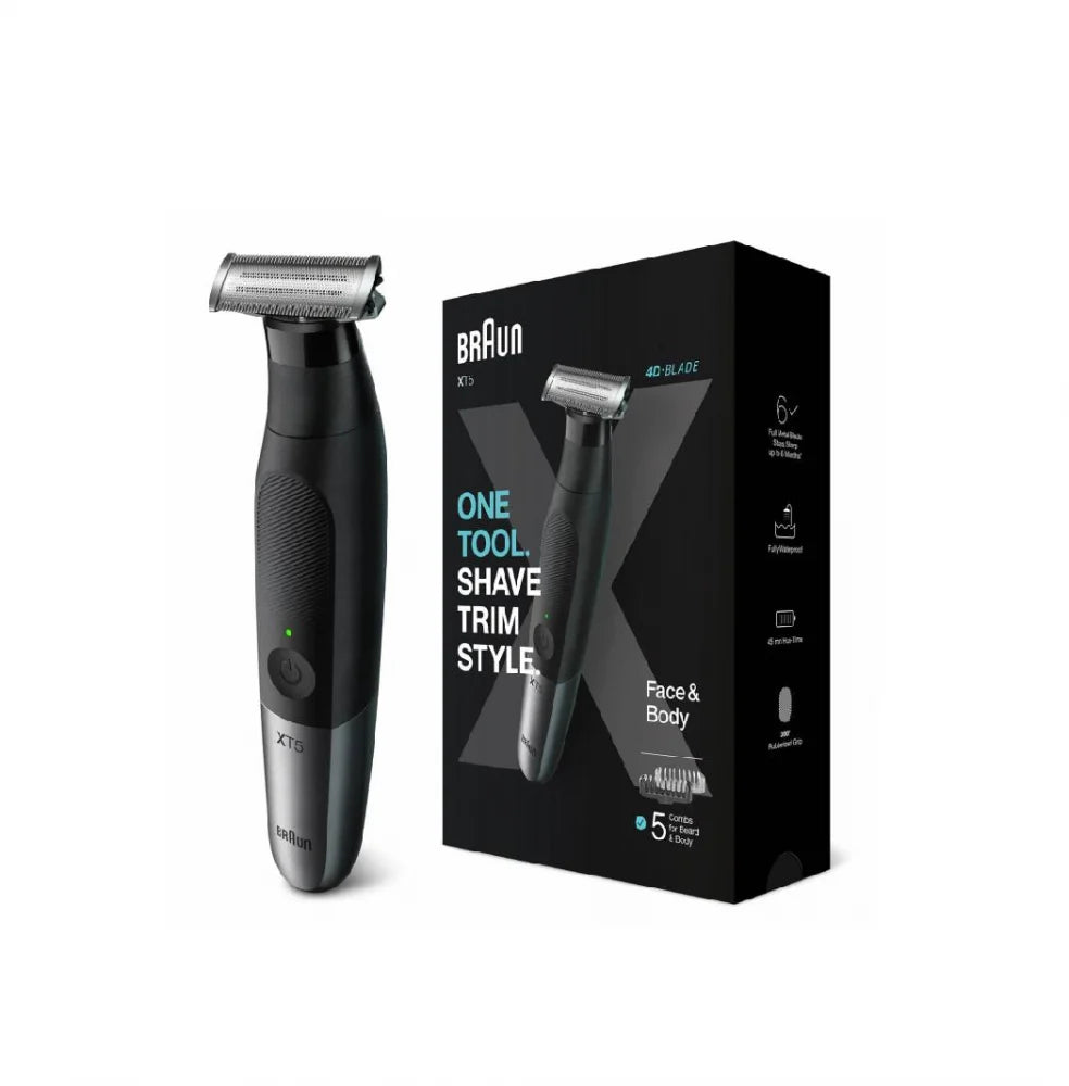 ماكينة حلاقة وتحديد وتشذيب الوجه والجسم براون سيرياس إكس XT5 (Braun Series XT5)